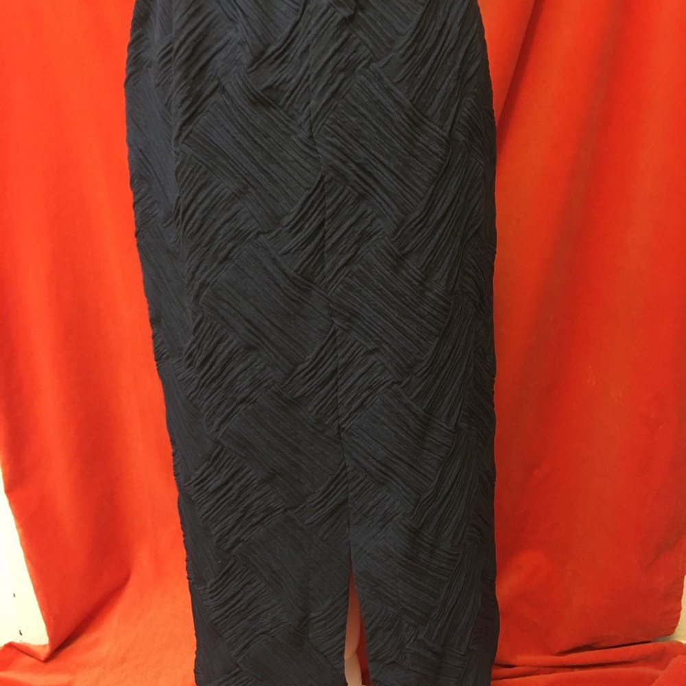 Issey Miyake textured ruched midi skirt blue & black size 2 - Picture 5 of 8